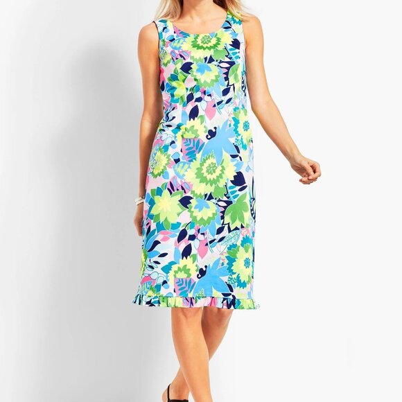 Talbots Island Floral Sateen Sheath Dress 14W - Picture 4 of 4